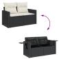 Preview: 6-tlg. Garten-Sofagarnitur mit Kissen Schwarz Poly Rattan