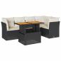 Preview: 6-tlg. Garten-Sofagarnitur mit Kissen Schwarz Poly Rattan
