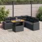 Preview: ARDEBO.de - 7-tlg. Garten-Sofagarnitur mit Kissen Schwarz Poly Rattan