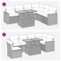 Preview: 7-tlg. Garten-Sofagarnitur mit Kissen Schwarz Poly Rattan