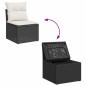 Preview: ARDEBO.de - 9-tlg. Garten-Sofagarnitur mit Kissen Schwarz Poly Rattan