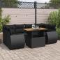 Preview: ARDEBO.de - 7-tlg. Garten-Sofagarnitur mit Kissen Schwarz Poly Rattan