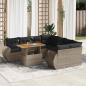 Preview: ARDEBO.de - 9-tlg. Garten-Sofagarnitur mit Kissen Grau Poly Rattan