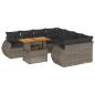 Preview: 9-tlg. Garten-Sofagarnitur mit Kissen Grau Poly Rattan