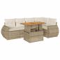 Preview: 6-tlg. Garten-Sofagarnitur mit Kissen Beige Poly Rattan