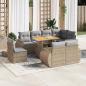 Preview: ARDEBO.de - 9-tlg. Garten-Sofagarnitur mit Kissen Beige Poly Rattan