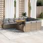 Preview: ARDEBO.de - 11-tlg. Garten-Sofagarnitur mit Kissen Beige Poly Rattan