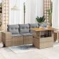 Preview: ARDEBO.de - 5-tlg. Garten-Sofagarnitur mit Kissen Beige Poly Rattan