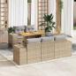 Preview: ARDEBO.de - 6-tlg. Garten-Sofagarnitur mit Kissen Beige Poly Rattan