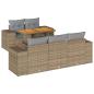 Preview: 6-tlg. Garten-Sofagarnitur mit Kissen Beige Poly Rattan
