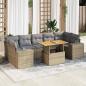 Preview: ARDEBO.de - 8-tlg. Garten-Sofagarnitur mit Kissen Beige Poly Rattan