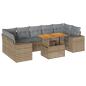 Preview: 8-tlg. Garten-Sofagarnitur mit Kissen Beige Poly Rattan