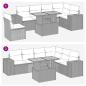 Preview: 7-tlg. Garten-Sofagarnitur mit Kissen Schwarz Poly Rattan