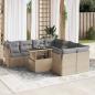 Preview: ARDEBO.de - 9-tlg. Garten-Sofagarnitur mit Kissen Beige Poly Rattan