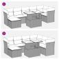 Preview: 8-tlg. Garten-Sofagarnitur mit Kissen Grau Poly Rattan