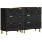 Preview: ARDEBO.de - Sideboards 2 Stk. Schwarz 60x33x75 cm Holzwerkstoff