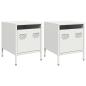 Preview: Nachttische 2 Stk. Weiß 35x39x43,5 cm Stahl