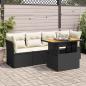 Preview: ARDEBO.de - 5-tlg. Garten-Sofagarnitur mit Kissen Schwarz Poly Rattan