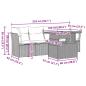Preview: 5-tlg. Garten-Sofagarnitur mit Kissen Schwarz Poly Rattan