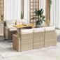 Preview: ARDEBO.de - 6-tlg. Garten-Sofagarnitur mit Kissen Beige Poly Rattan