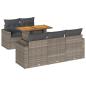Preview: 6-tlg. Garten-Sofagarnitur mit Kissen Grau Poly Rattan