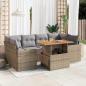Preview: ARDEBO.de - 7-tlg. Garten-Sofagarnitur mit Kissen Beige Poly Rattan