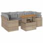 Preview: 7-tlg. Garten-Sofagarnitur mit Kissen Beige Poly Rattan