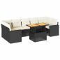 Preview: ARDEBO.de - 8-tlg. Garten-Sofagarnitur mit Kissen Schwarz Poly Rattan