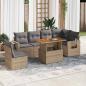 Preview: ARDEBO.de - 7-tlg. Garten-Sofagarnitur mit Kissen Beige Poly Rattan