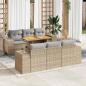 Preview: ARDEBO.de - 7-tlg. Garten-Sofagarnitur mit Kissen Beige Poly Rattan