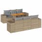 Preview: 7-tlg. Garten-Sofagarnitur mit Kissen Beige Poly Rattan