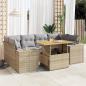 Preview: ARDEBO.de - 7-tlg. Garten-Sofagarnitur mit Kissen Beige Poly Rattan