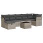 Preview: 8-tlg. Garten-Sofagarnitur mit Kissen Hellgrau Poly Rattan