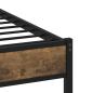 Preview: Metallbett ohne Matratze Räuchereiche 140x190 cm