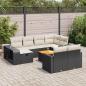 Preview: ARDEBO.de - 11-tlg. Garten-Sofagarnitur mit Kissen Schwarz Poly Rattan