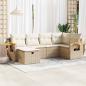 Preview: ARDEBO.de - 6-tlg. Garten-Sofagarnitur mit Kissen Beige Poly Rattan