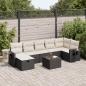 Preview: ARDEBO.de - 8-tlg. Garten-Sofagarnitur mit Kissen Schwarz Poly Rattan