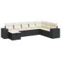 Preview: 8-tlg. Garten-Sofagarnitur mit Kissen Schwarz Poly Rattan