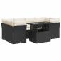 Preview: 7-tlg. Garten-Sofagarnitur mit Kissen Schwarz Poly Rattan