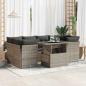 Preview: ARDEBO.de - 7-tlg. Garten-Sofagarnitur mit Kissen Grau Poly Rattan