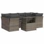 Preview: 7-tlg. Garten-Sofagarnitur mit Kissen Grau Poly Rattan