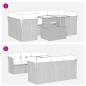 Preview: 7-tlg. Garten-Sofagarnitur mit Kissen Grau Poly Rattan