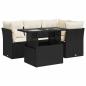 Preview: 5-tlg. Garten-Sofagarnitur mit Kissen Schwarz Poly Rattan