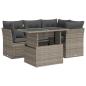 Preview: 5-tlg. Garten-Sofagarnitur mit Kissen Grau Poly Rattan