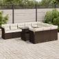 Preview: ARDEBO.de - 11-tlg. Garten-Sofagarnitur mit Kissen Braun Poly Rattan