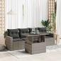 Preview: ARDEBO.de - 5-tlg. Garten-Sofagarnitur mit Kissen Grau Poly Rattan