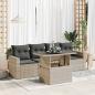 Preview: ARDEBO.de - 5-tlg. Garten-Sofagarnitur mit Kissen Hellgrau Poly Rattan