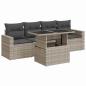Preview: 5-tlg. Garten-Sofagarnitur mit Kissen Hellgrau Poly Rattan