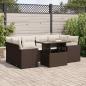 Preview: ARDEBO.de - 7-tlg. Garten-Sofagarnitur mit Kissen Braun Poly Rattan