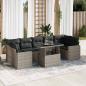 Preview: ARDEBO.de - 8-tlg. Garten-Sofagarnitur mit Kissen Grau Poly Rattan